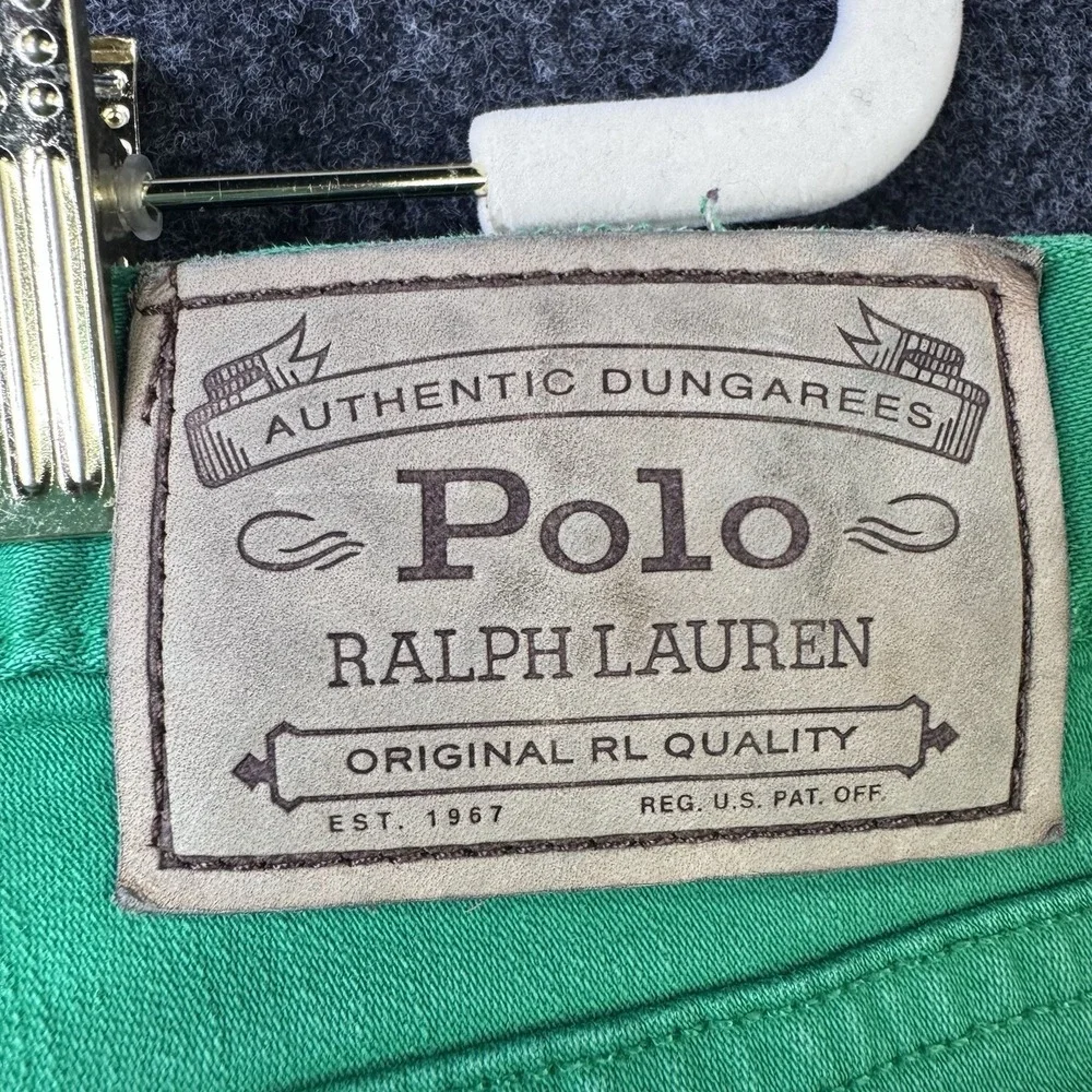 Polo Ralph Lauren Tomsky Skinny Jeans Womens 32 Green Stretch Mid Rise Pants